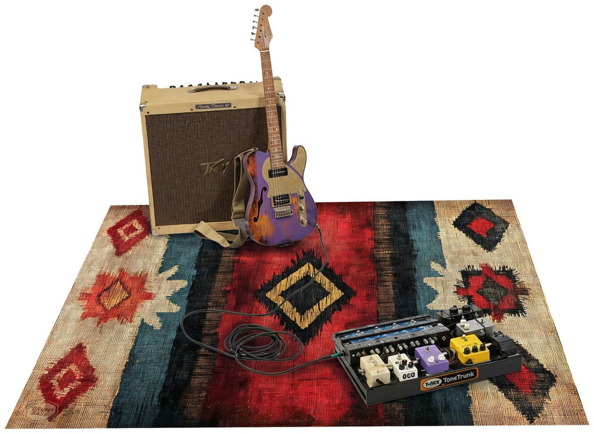 EART185-RED - Native American Stage / Drum Mat 1.85 x 1.60m Anti-Slip - Red