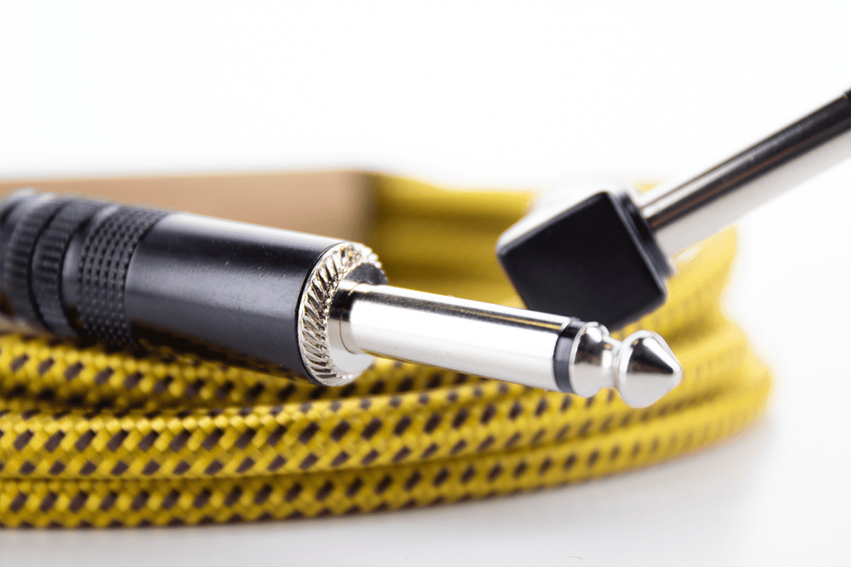Guitar Cable Jack Straight /Angled 3 M Tweed Yellow