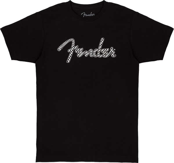 Fender Spaghetti Wavy Checker Logo Tee Black M