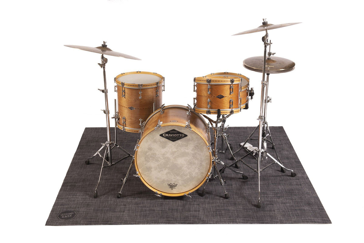 WOVEN BACK IN BLACK DRUM MAT 1.85 X 1.60M ANTI-SLIP BLACK