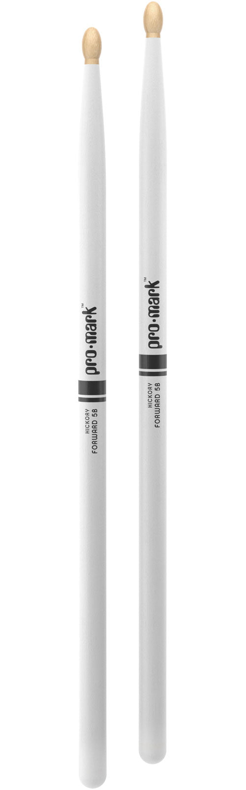 TX5BW-WHITE - Classic Forward 5B Painted White Hickory Drumstick Oval Wood Tip