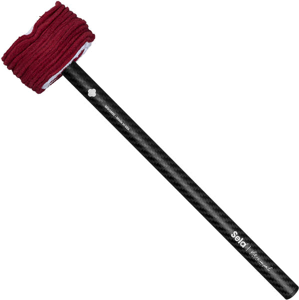 Sela Percussion Gong Mallet Vikrampal Fine Touch Soft - Large, Burgundy