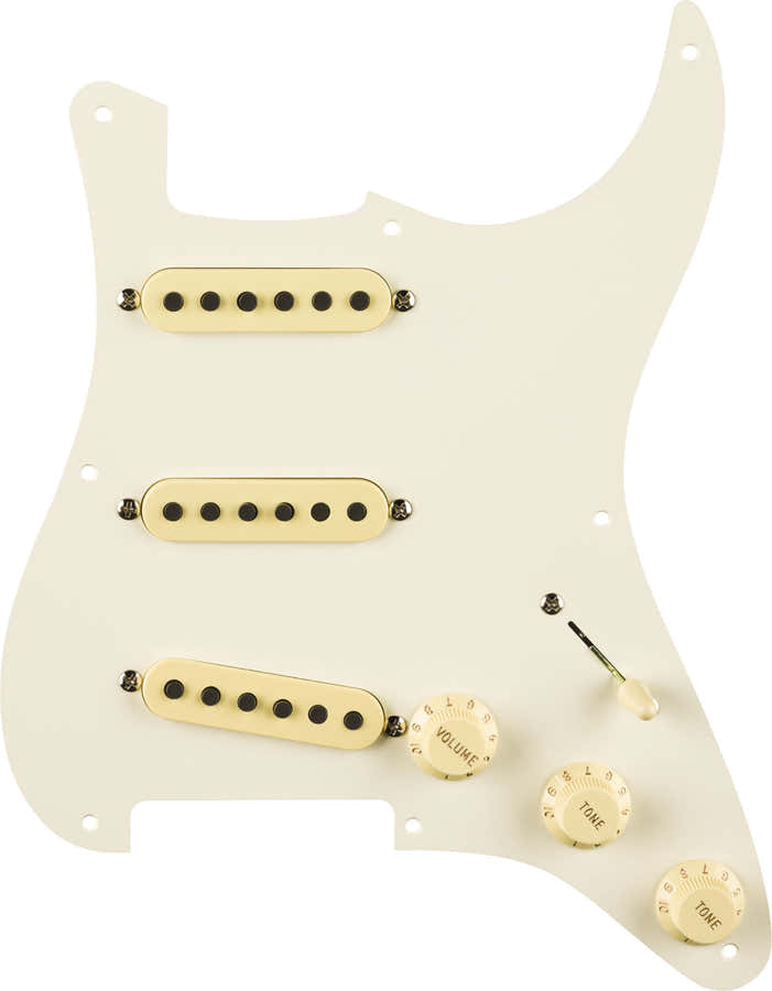 PRE-WIRED STRAT PICKGUARD ERIC JOHNSON SIGNATURE PARCHMENT 8 HOLE PG