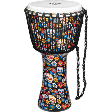 PERCUSSION 12" ROPE TUNED TRAVEL SERIES DJEMBE SYNTHETIC HEAD (PATENTED) DAY OF THE DEAD