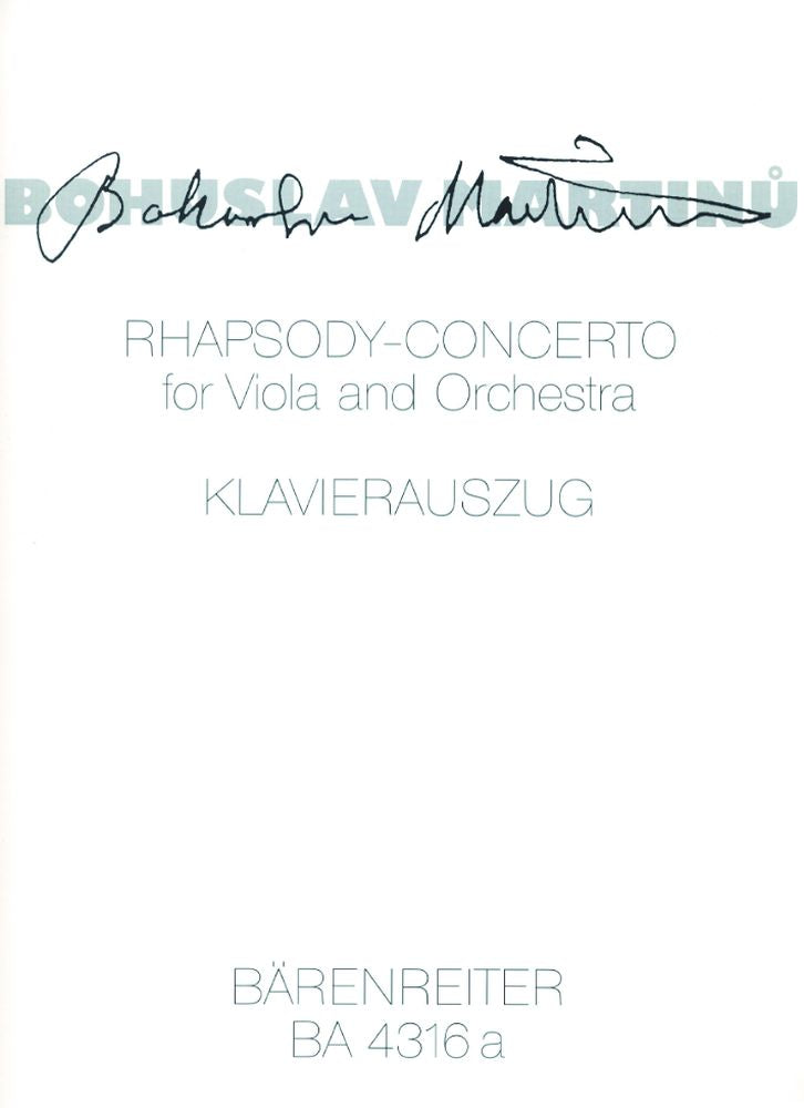 Minu Bohuslav - Rhapsody Concerto - Alto Piano
