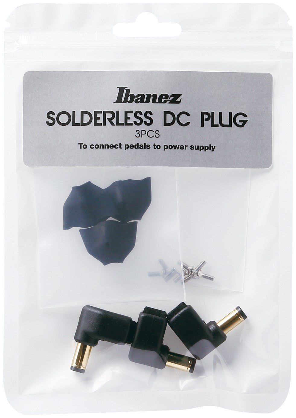 Solderless DC Right-Angle Plug, 3-Pack