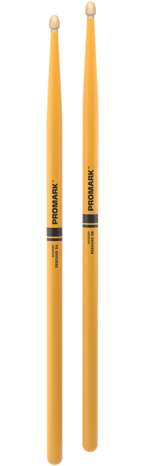 RBH565AW-YELLOW - Rebound 5A Painted Yellow Hickory Drumstick Acorn Wood Tip