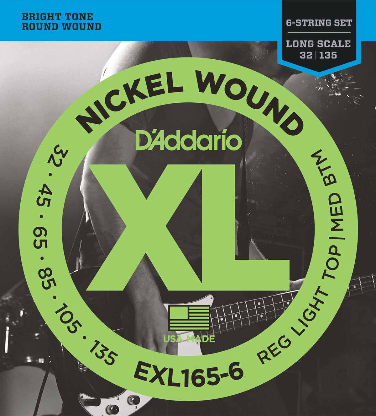 EXL165-6 Nickel Wound Long Scale Regular Light Top 32-135