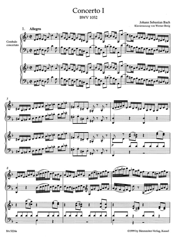 Bach J.S. - Concerto N°1 En Re Mineur BWV 152 - Clavecin