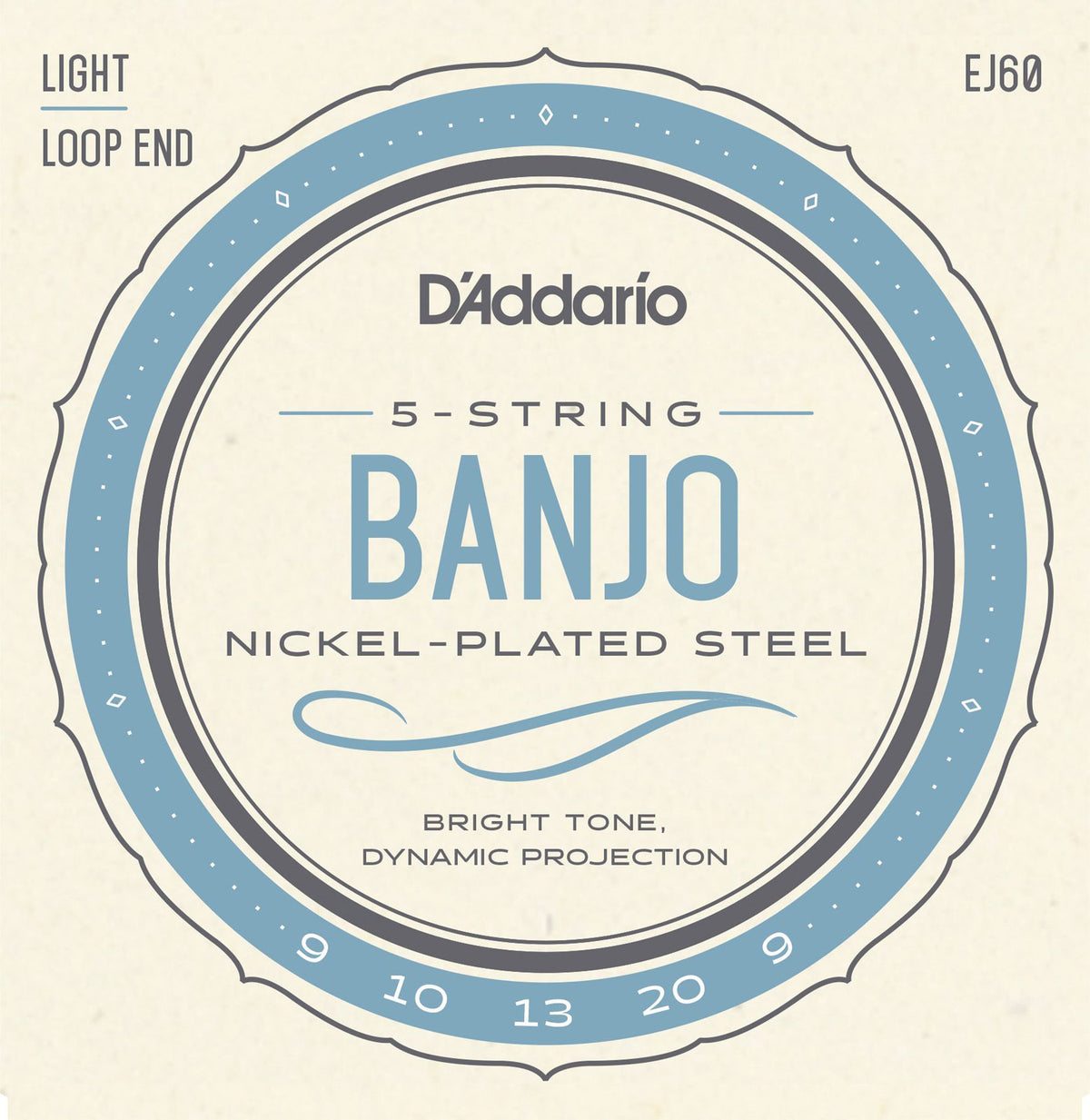 EJ60 5-string Banjo Strings Nickel Light 9-20