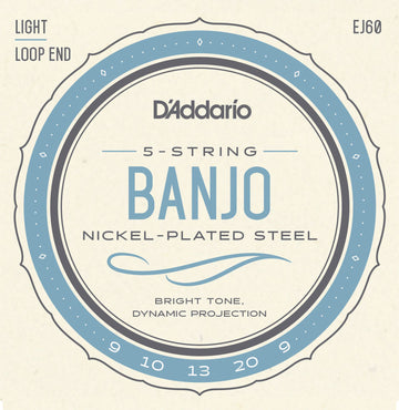EJ60 5-string Banjo Strings Nickel Light 9-20