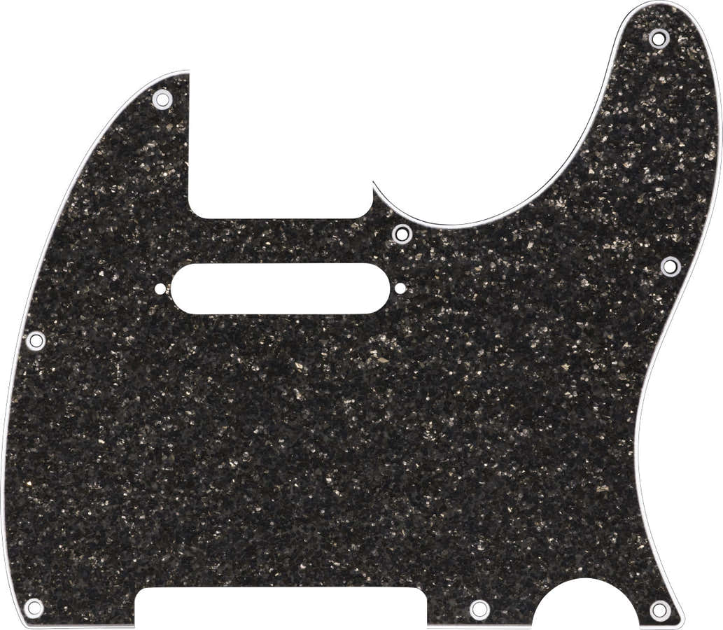 Hybrid Glass/Glitter Tele S/S Pickguard, Dark Gray Sparkle
