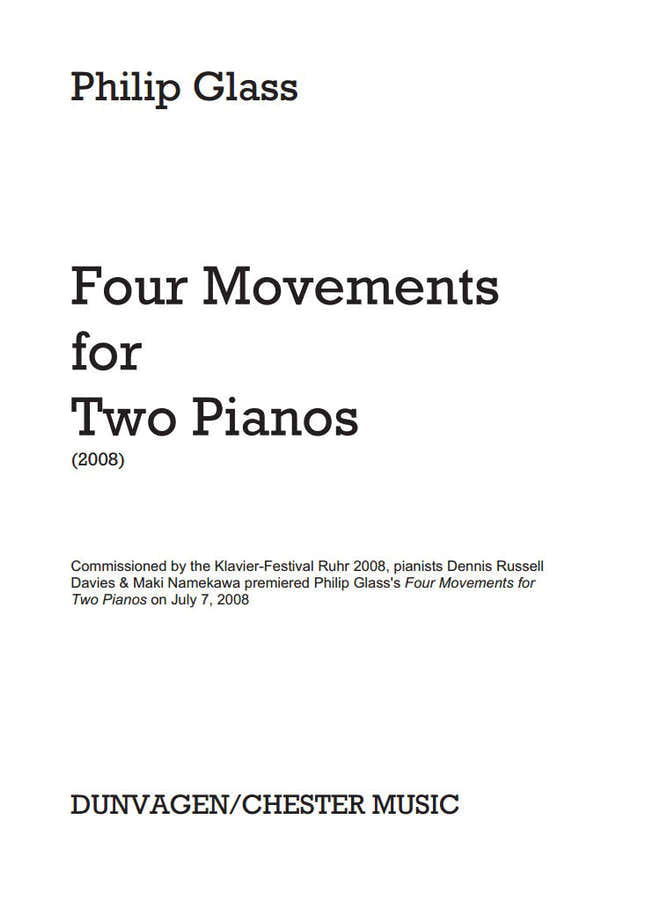 Glass PH. - Four Movements For Two Pianos