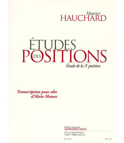 Leduc Hauchard M. - Etude De La Troisieme Position - Alto
