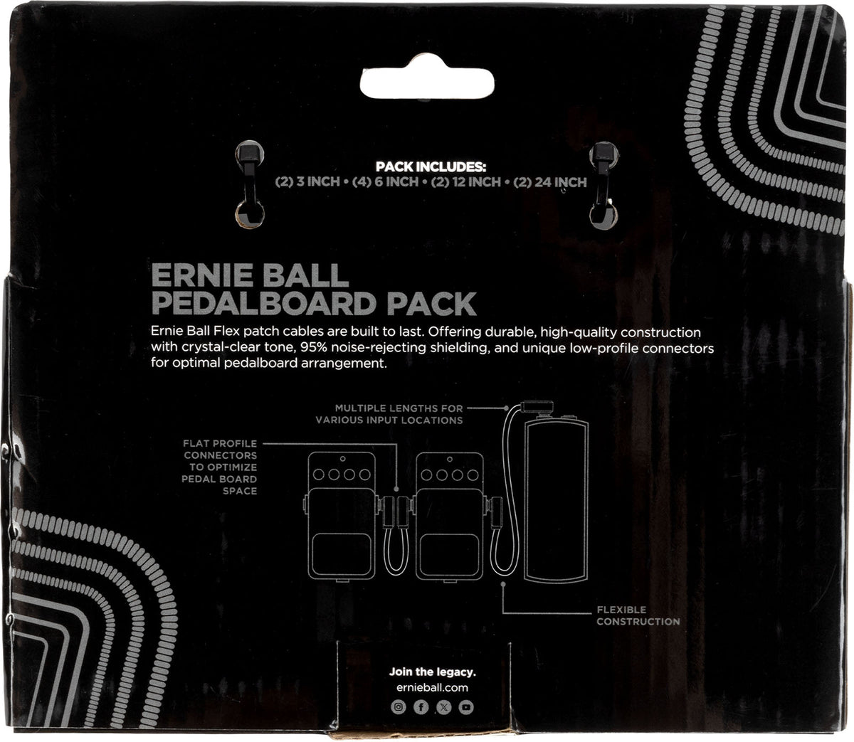 Pack 10 Flex Patch Cables - Black