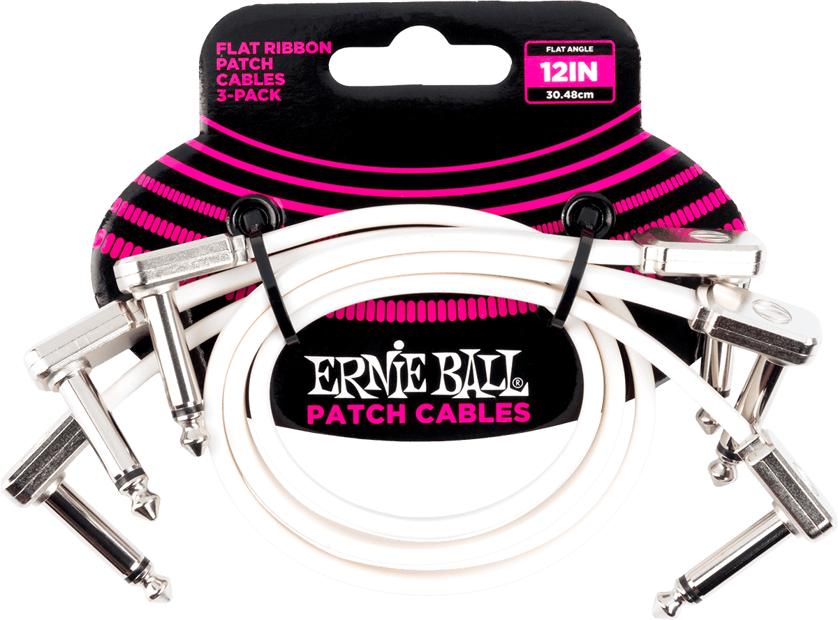 Patch Cables 3-Pack - Angled Thin and Flat - 30 CM - White
