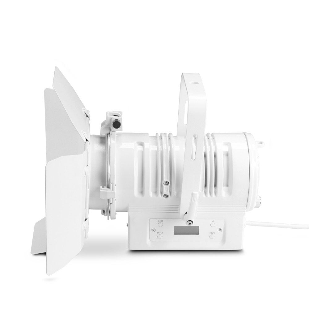 TS 40 WW WH - THEATER SPOTLIGHT WITH CONVEX CONVEX LENS AND 40 W WARM WHITE LED WHITE HOUSING