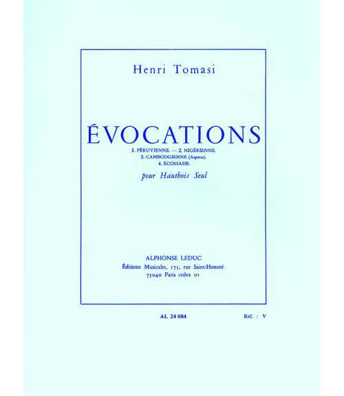 Leduc TOMASI HENRI - EVOCATIONS - HAUTBOIS