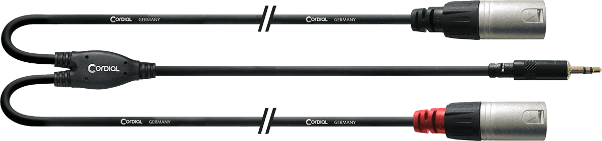 Y Splitter Cable Minijack Stereo/2 XLR Male Long 3 M