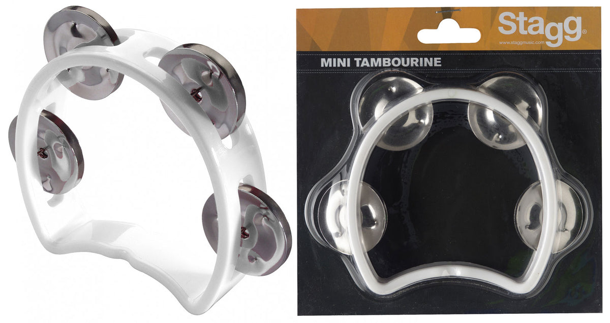 CUTAWAY TAMBOURINE 4 JINGLES WHITE
