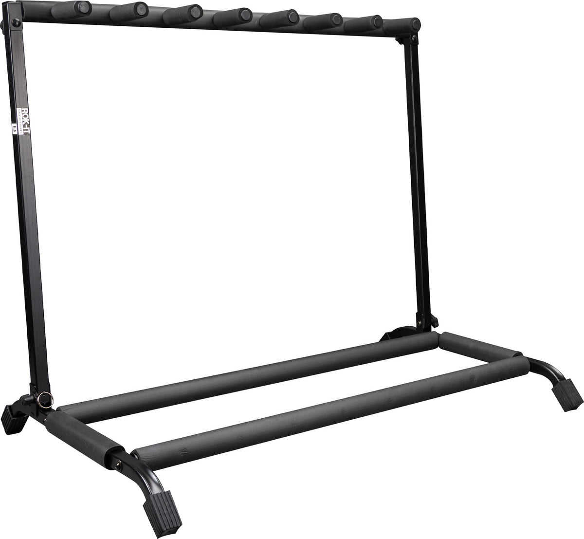 Foldable and retractable rack for 7 guitars