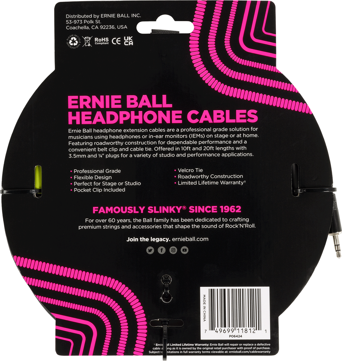 3M MINI-JACK TO MINI-JACK STEREO HEADPHONE EXTENSION LEAD BLACK