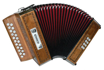 MORGAN II DIATONIC ACCORDEON G/C KEYS - NATURAL WOOD SERIES WITH BRIEFCASE INCLUDED