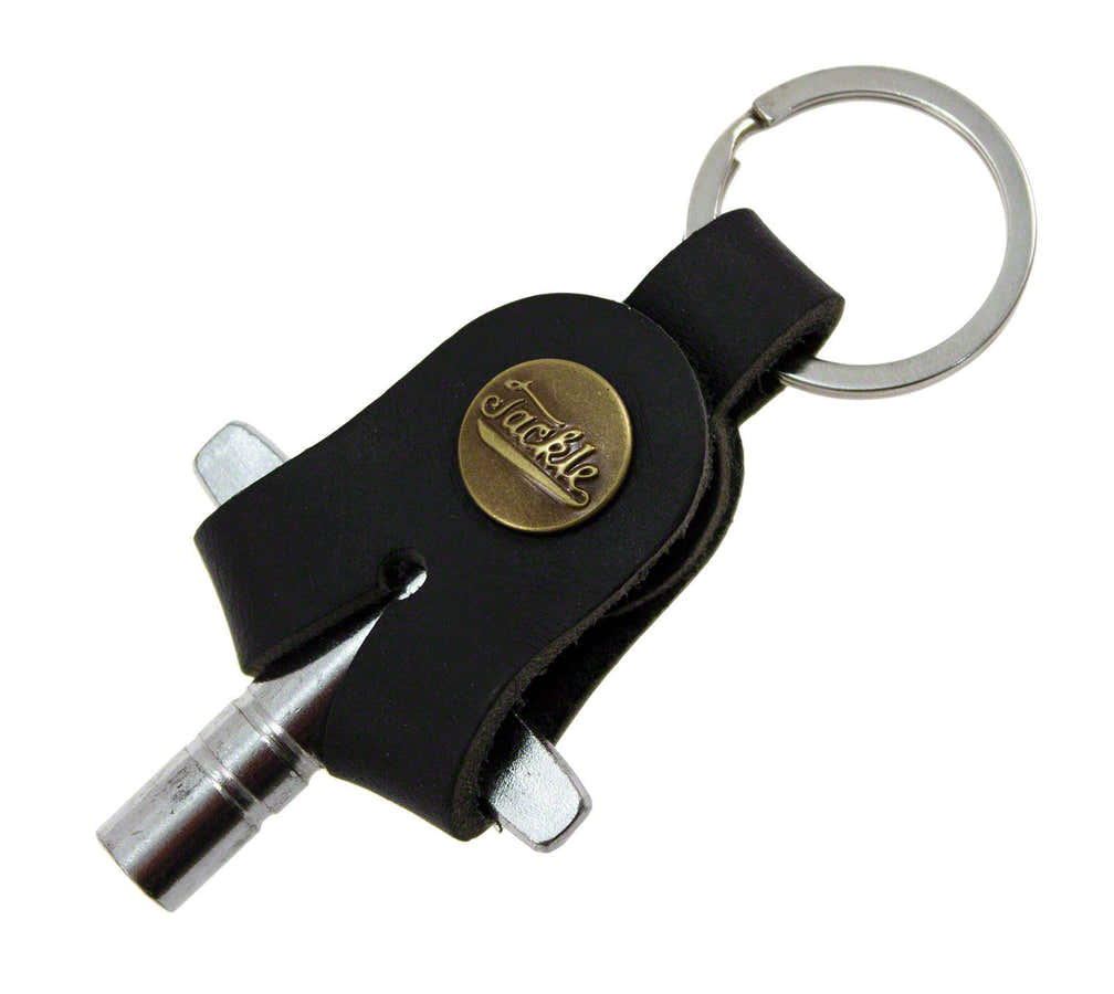 Tuning Key + Leather Keychain - Black