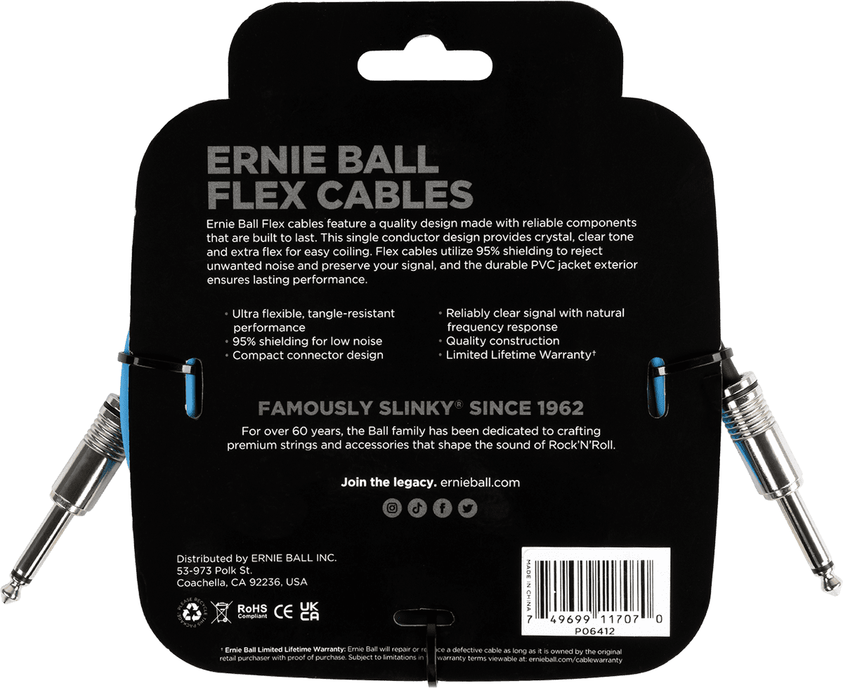 INSTRUMENT CABLES FLEX JACK/JACK 3M BLUE