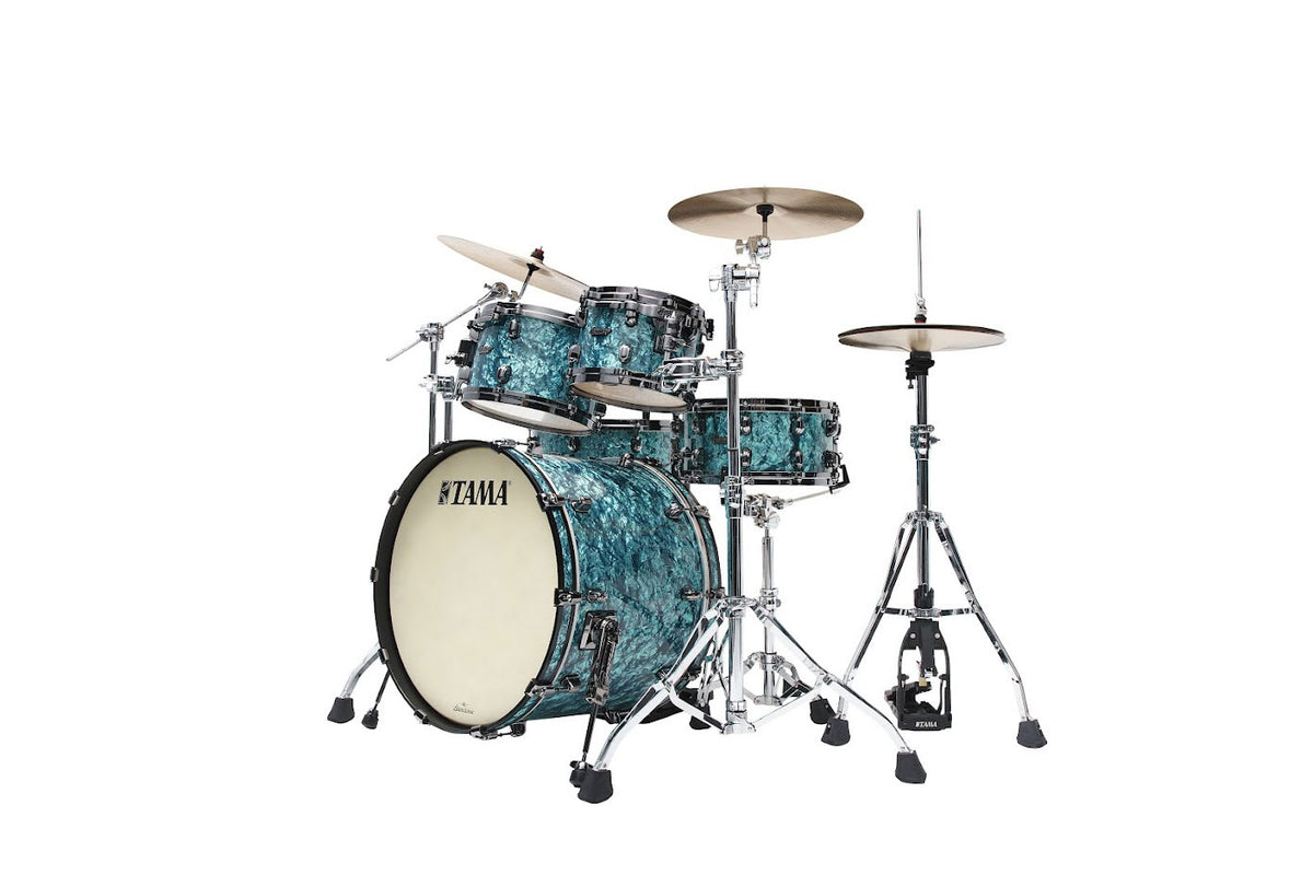 STARCLASSIC MAPLE STAGE 22 DRUM KIT BLACK NICKEL SHELL HARDWARE TURQUOISE PEARL