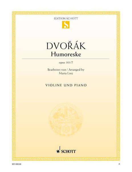 Schott Dvorák - Humoresque Op. 101/7 - Violon et Piano