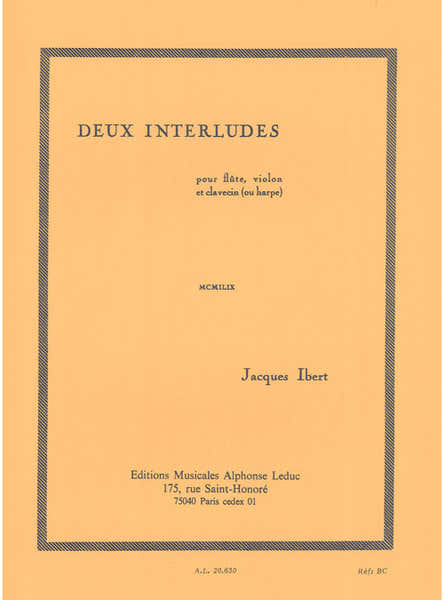 Leduc 2 Interludes pour flûte violon et clavecin