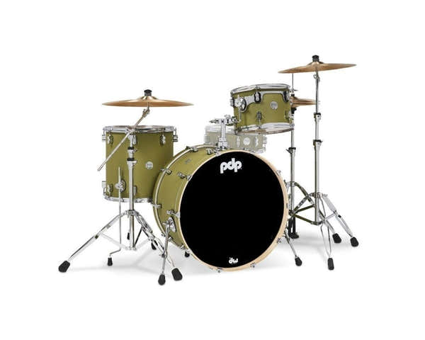PDP By DW SHELL SET CONCEPT MAPLE FINISH PLY ROCK KIT 24" SATIN OLIVE PDCM24RKSO