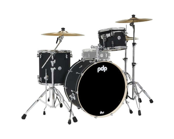 PDP By DW SHELL SET CONCEPT MAPLE FINISH PLY ROCK KIT 24" SATIN BLACK PDCM24RKBK