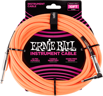 INSTRUMENT CABLES WOVEN SHEATH JACK/JACK ANGLED 3M ORANGE