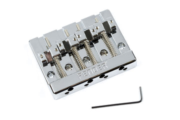 Himass 4-String Bass Bridge Assembly With Brass Saddles Chrome