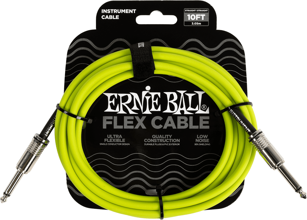 INSTRUMENT CABLES FLEX JACK/JACK 3M GREEN