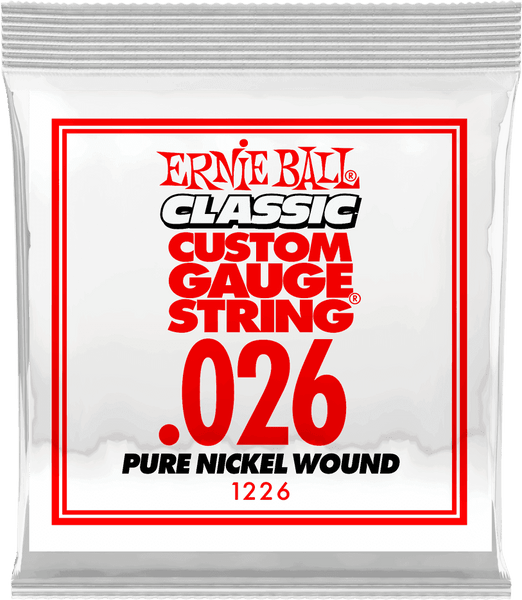Ernie Ball .026 CLASSIC PURE NICKEL WOUND ELECTRIC GUITAR STRINGS