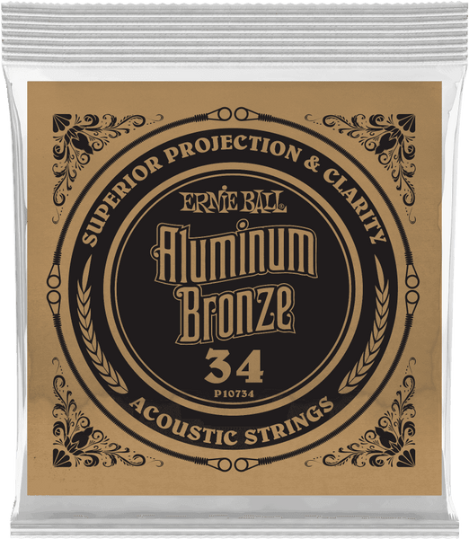 Ernie Ball .034 ALUMINUM BRONZE WOUND ACOUSTIC GUITAR STRINGS