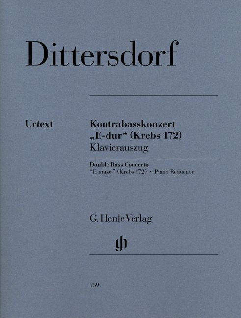 Dittersdorf C.D.V. - Double Bass Concerto In "e Major" Krebs 172