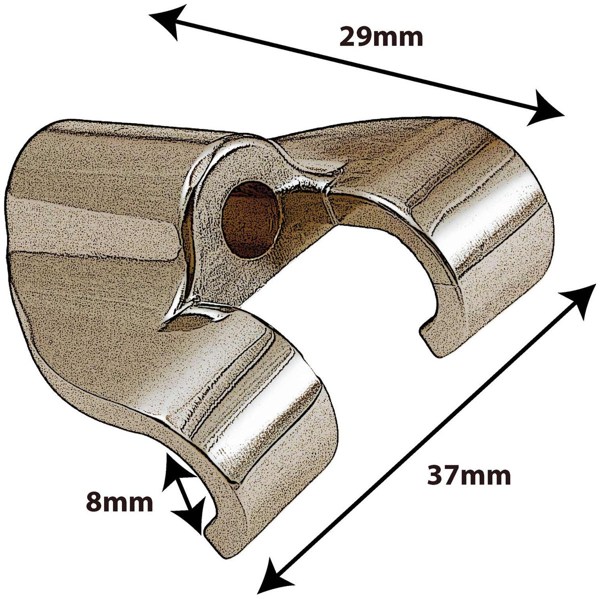 DC25BR - Die Cast Bass Drum Claw Hook - Brass Finish (x1)