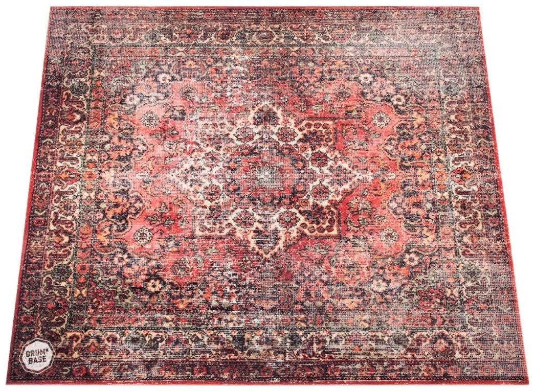 Free Suspension & 27dB Impact Noise Reduction - Drum Mat 1.85 x 1.65m - Persian Worn Red