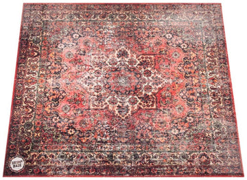 Free Suspension & 27dB Impact Noise Reduction - Drum Mat 1.85 x 1.65m - Persian Worn Red