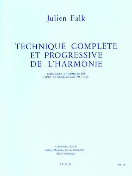 Leduc TECHNIQUE COMPLETE ET PROGRESSIVE DE L'HARMONIE - CORRIGE DES DEVOIRS
