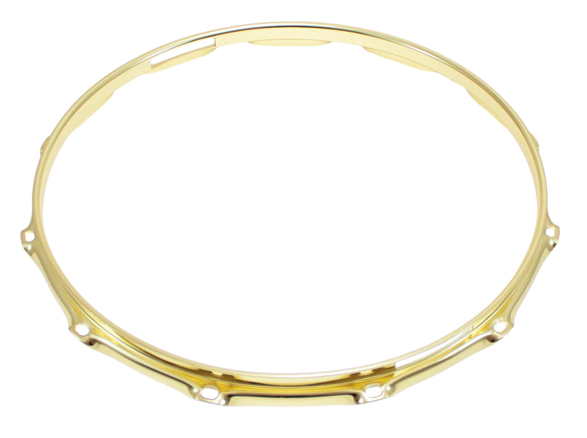 H23-14-12S-BR - 14" 12 HOLES SNARE SIDE BRASS 2.3MM SUPER TRIPLE FLANGE DRUM HOOP