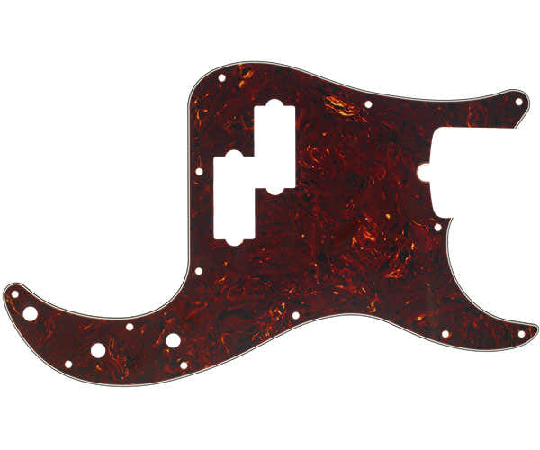 Precision Bass 13-Hole Mount Pickguard (With Truss Rod Notch) Tortoise Shell 4-Ply