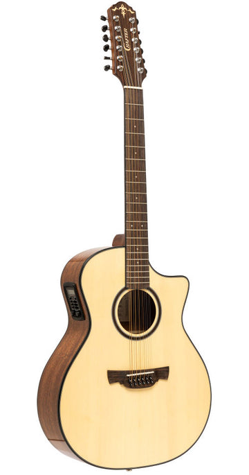 Able Series 600 Cutaway Grand Auditorium Electric-Acoustic Guitar With Solid Spruce Top 12 Strings