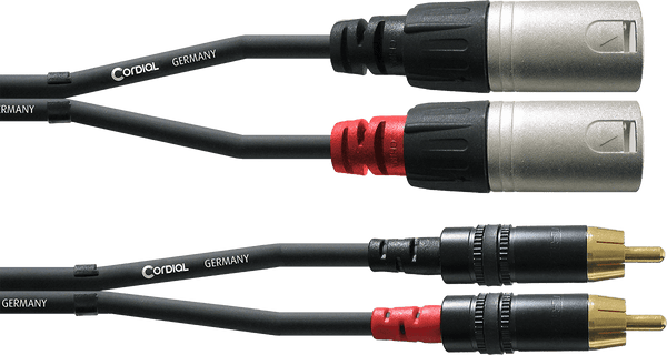 Double Audio Cable XLR Male/RCA 3 M