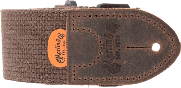 FABRIC STRAP BROWN WITH BROWN LEATHER TIES