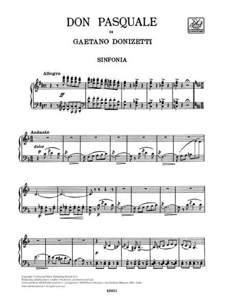 DONIZETTI G. - DON PASQUALE - CHANT ET PIANO